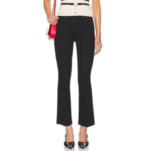 Mother Lil' Hustler Ankle Fray Flare High Rise Jean in Not Guilty Black Size 32